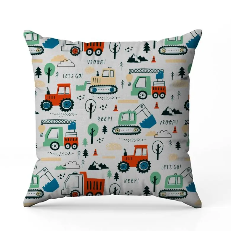 Tracteur rouge et vert - Fond blanc