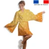 Triangles blancs dégradé orange - Fond jaune