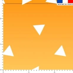 Triangles blancs dégradé orange - Fond jaune