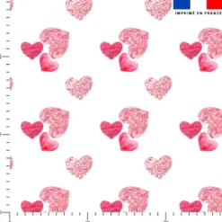 Trio coeurs roses - Fond blanc
