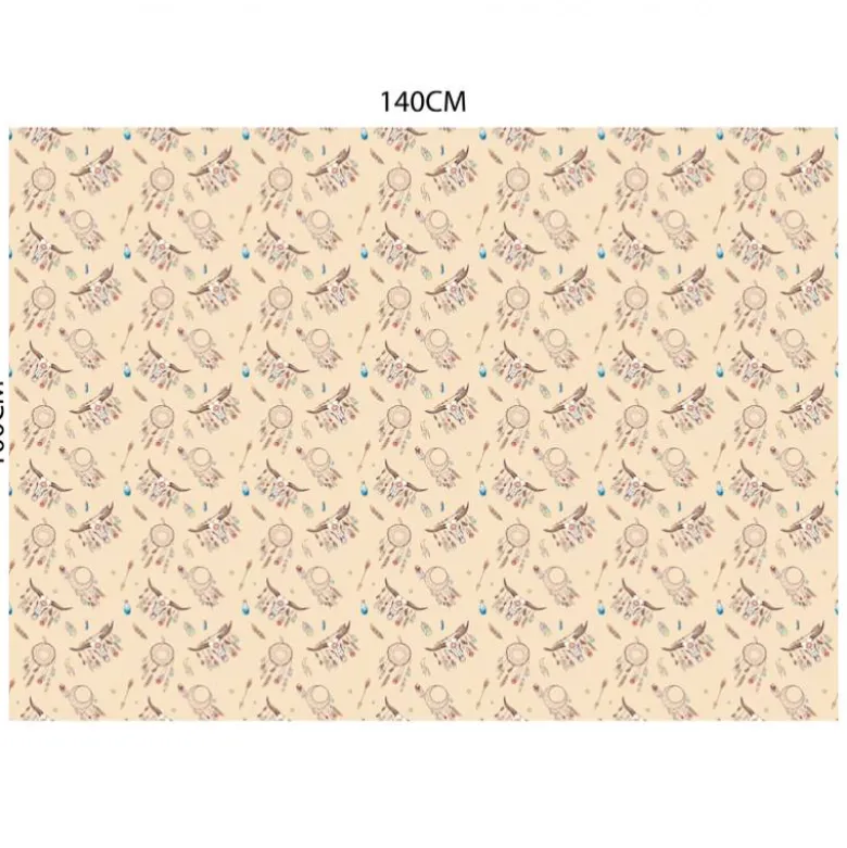 Velours beige motif boho indien