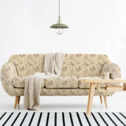 Velours beige motif boho indien