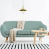 Velours bleu ciel imprimé petite fleur vintage seventies