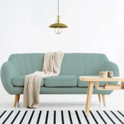 Velours bleu ciel imprimé petite fleur vintage seventies