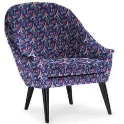 Velours bleu marine imprimé coeur et Paris