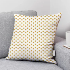 Velours écru motif pois doré
