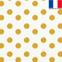 Velours écru motif pois doré