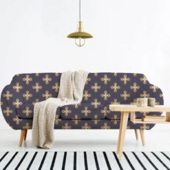 Velours indigo imprimé fleur vintage seventies