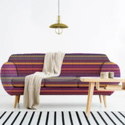 Velours multicolore motif ethnique mexicain