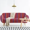 Velours multicolore motif mexicain rayé