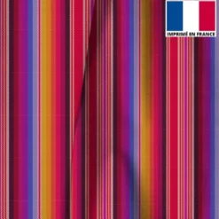 Velours multicolore motif mexicain rayé
