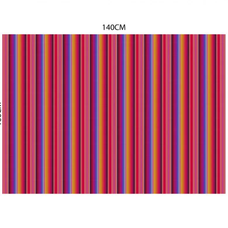 Velours multicolore motif mexicain rayé