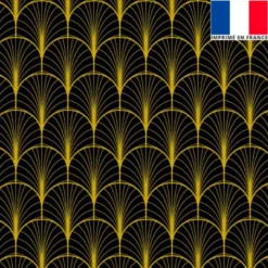 Velours noir imprimé écaille jaune
