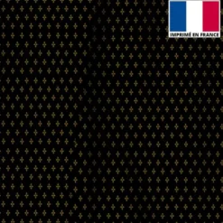 Velours noir motif poinçon de lys jaune