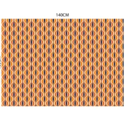 Velours orange et violet motif forme géométrique rétro