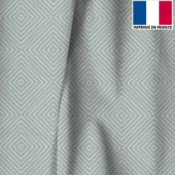 Velours vert de gris motif carré géométrique élégant