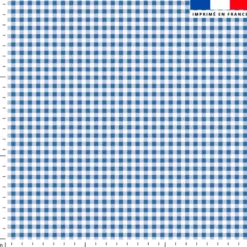 Vichy bleu roi 3mm - Fond blanc