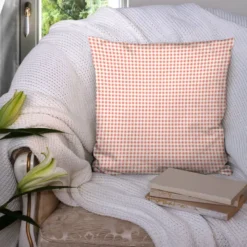 Vichy corail 5mm - Fond blanc