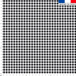 Vichy noir 5mm - Fond blanc