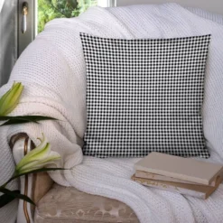 Vichy noir 5mm - Fond blanc