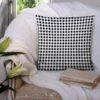Vichy noir 10mm - Fond blanc