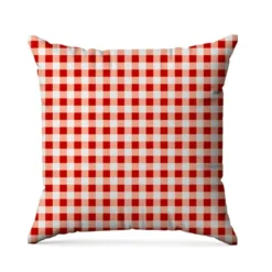 Vichy rouge 10mm - Fond blanc