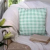 Vichy vert céladon 10mm - Fond blanc