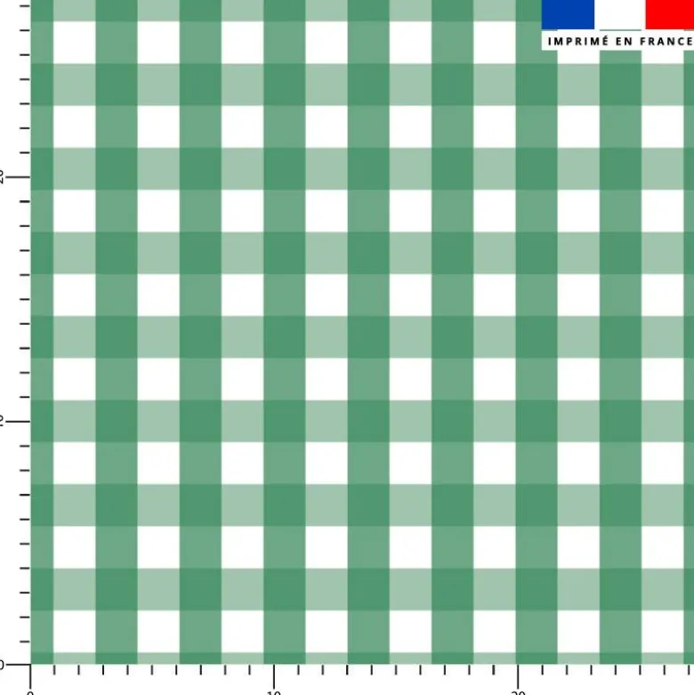 Vichy vert - Fond blanc