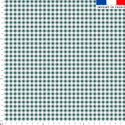Vichy vert émeraude 5mm - Fond blanc
