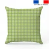 Vichy vert pomme - Fond écru