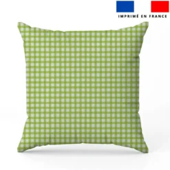 Vichy vert pomme - Fond écru