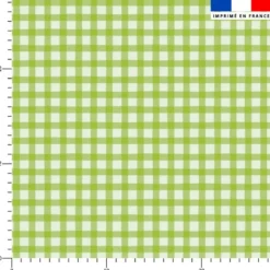 Vichy vert pomme - Fond écru