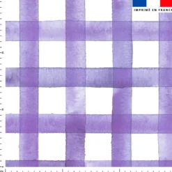 Vichy violet effet aquarelle - Fond blanc
