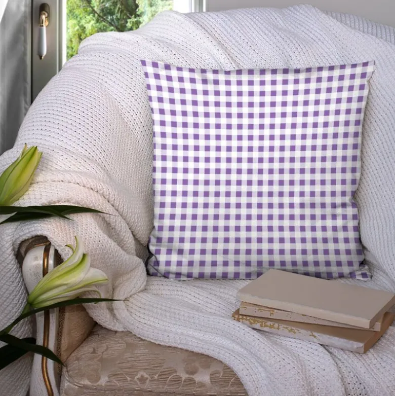 Vichy violet 10mm - Fond blanc