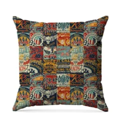 Vintage moto patchwork - Fond blanc