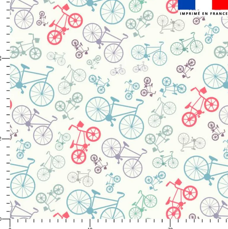 Vélos multicolores - Fond écru