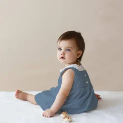 Voile de coton bleu jean