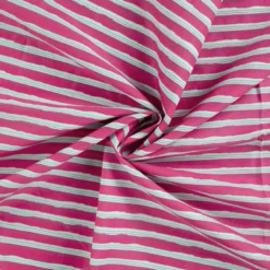 Voile de coton imprimé rayures fuchsia