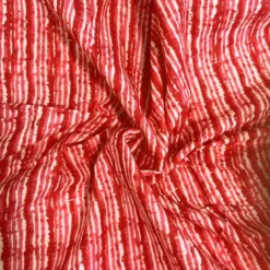 Voile de coton indien rayures lurex motif traits rouges et oranges