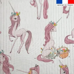 Voile de coton lurex motif licorne princesse