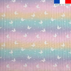 Voile de coton lurex motif petit papillon et pois