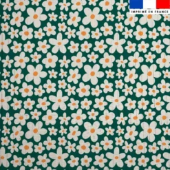 Voile de coton lurex motif petite marguerite rétro vintage