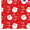 Voile de coton lurex motif père noël ho ho ho