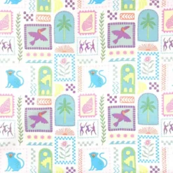 Voile de coton pastel tropics
