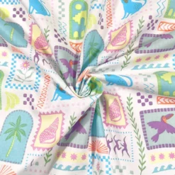 Voile de coton pastel tropics