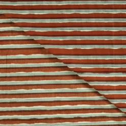 Voile de coton rayures graphiques terracotta