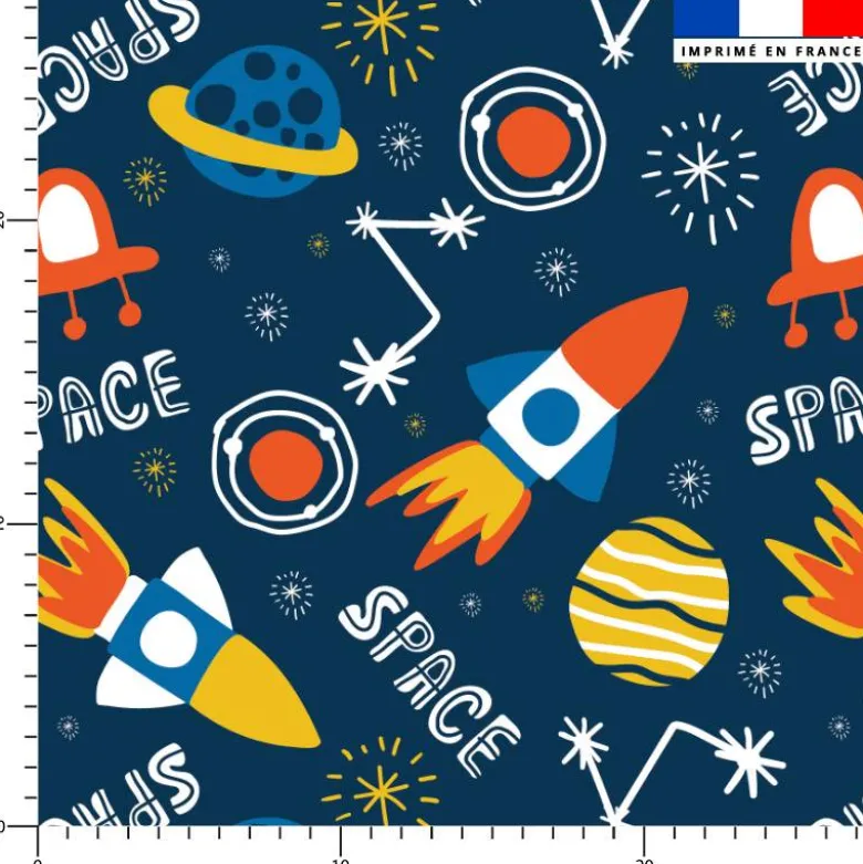Voyage dans l'espace - Fond bleu nuit