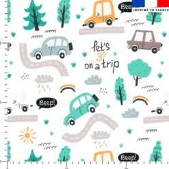 Voyage en voiture - Fond blanc