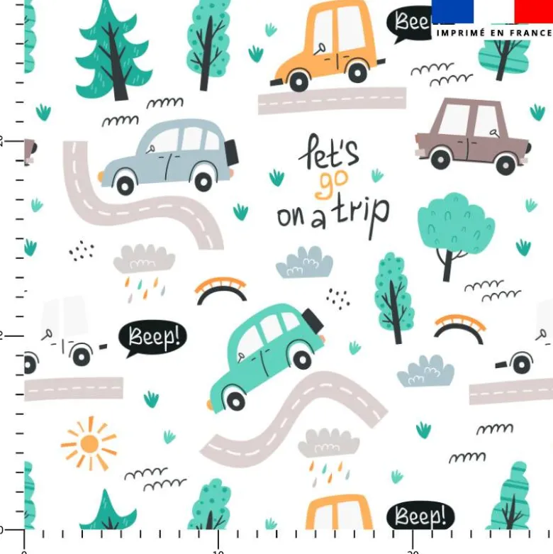 Voyage en voiture - Fond blanc