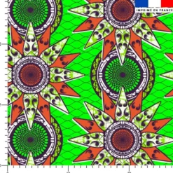 Wax abstrait harmonieux orange et vert - Fond vert